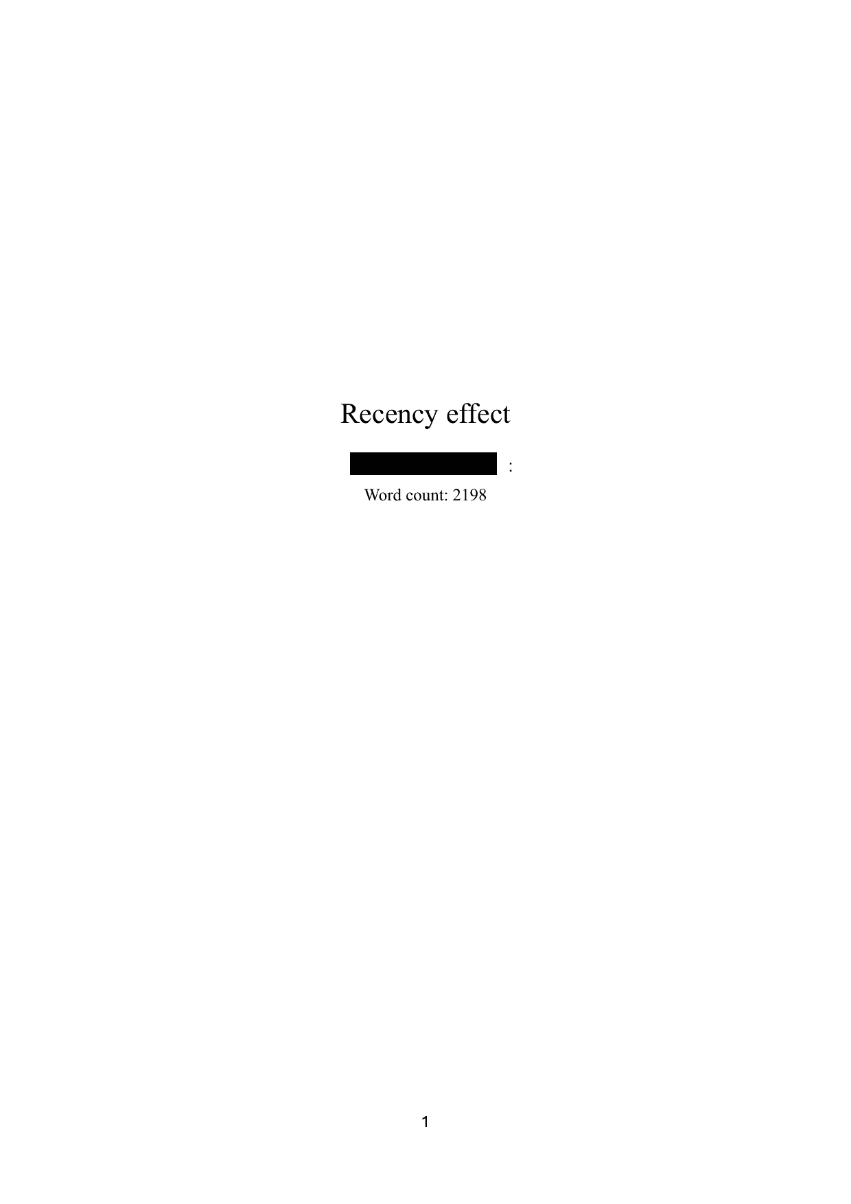 Recency Effect
