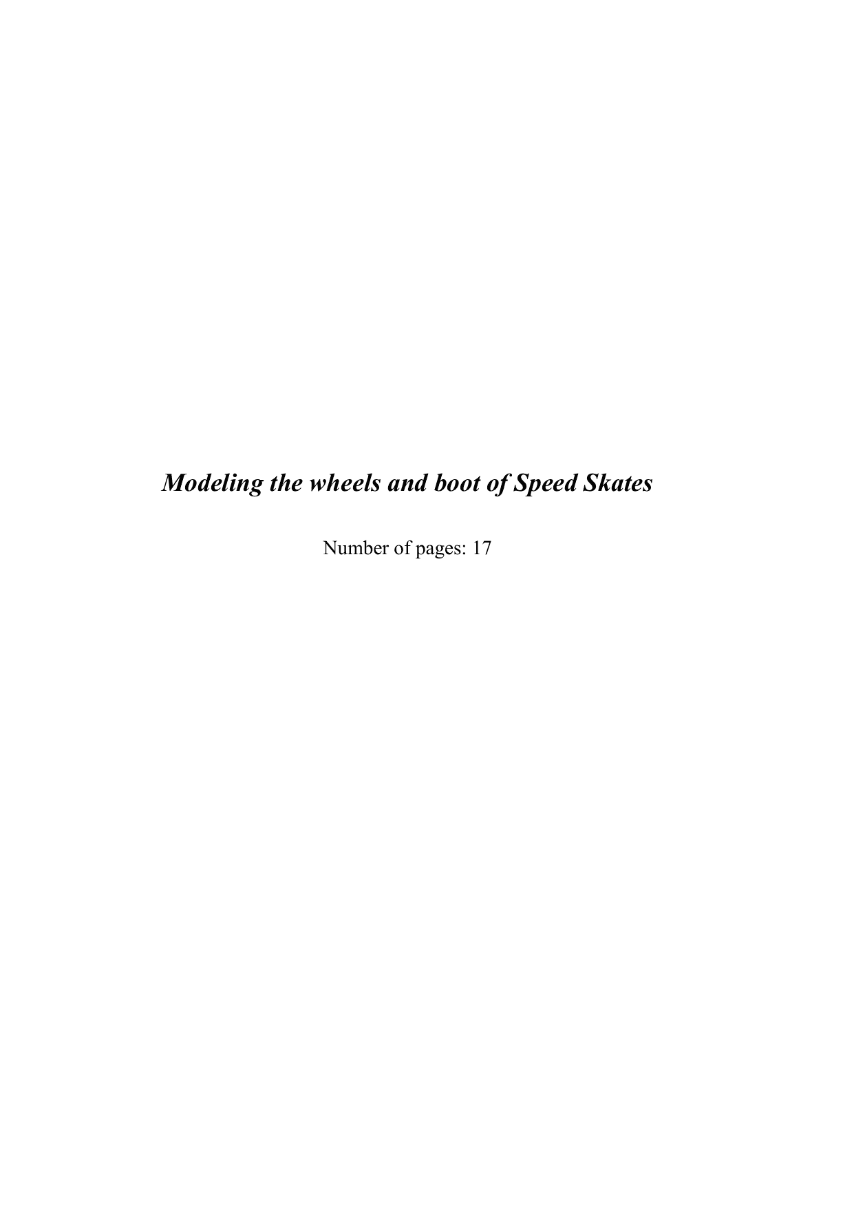 The aim of this exploration is to gather measurements about the speed and distance travelled when skating and to model the area of a speed skate boot.