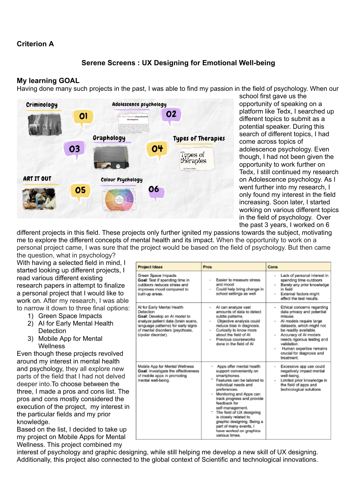 Serene Screens : UX Designing for Emotional Well-being - Personal Project (MYP) External Assessment exemplar scored 7