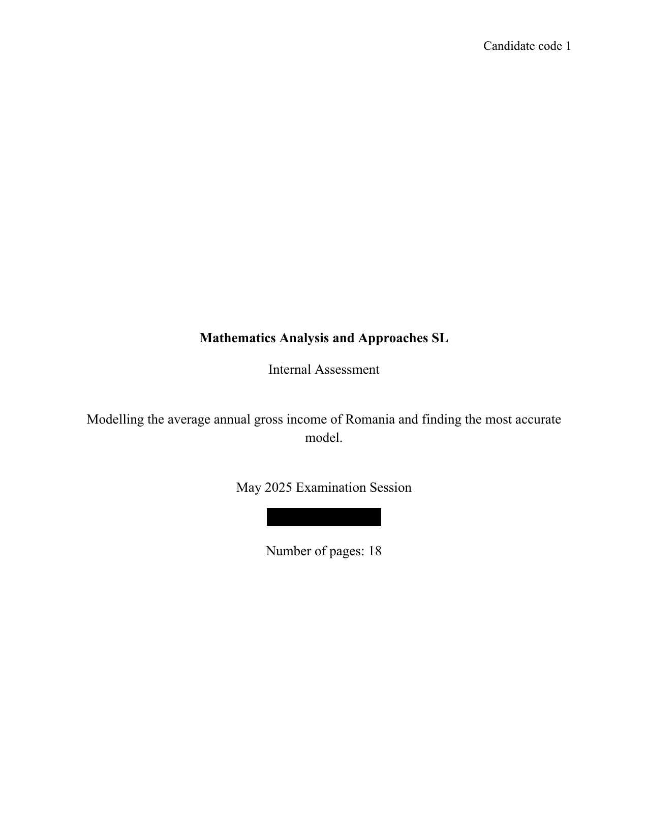 Modelling the average annual gross income of Romania and finding the most accurate model. - Mathematics Analysis and Approaches (AA) IA exemplar scored 5