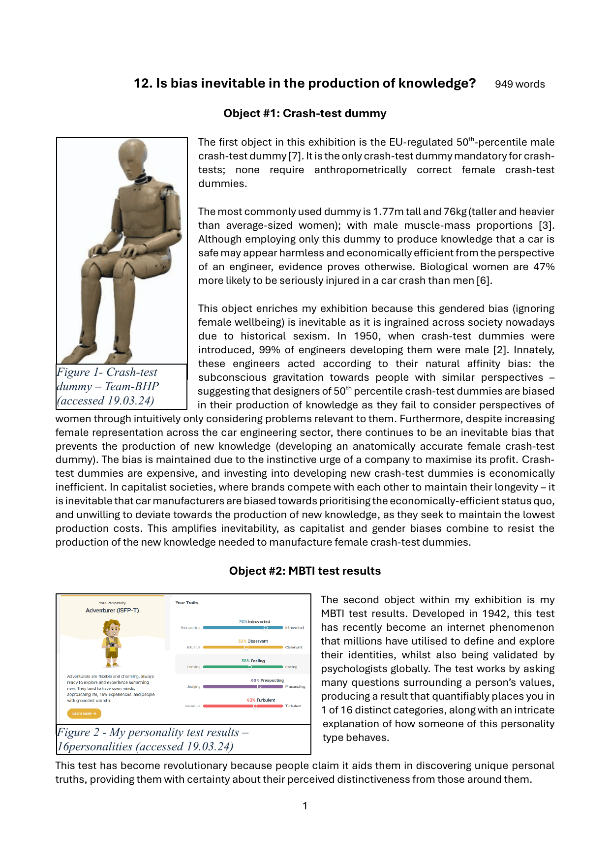 Coursework Exemplar - Theory of Knowledge (TOK) TOK exemplar scored A