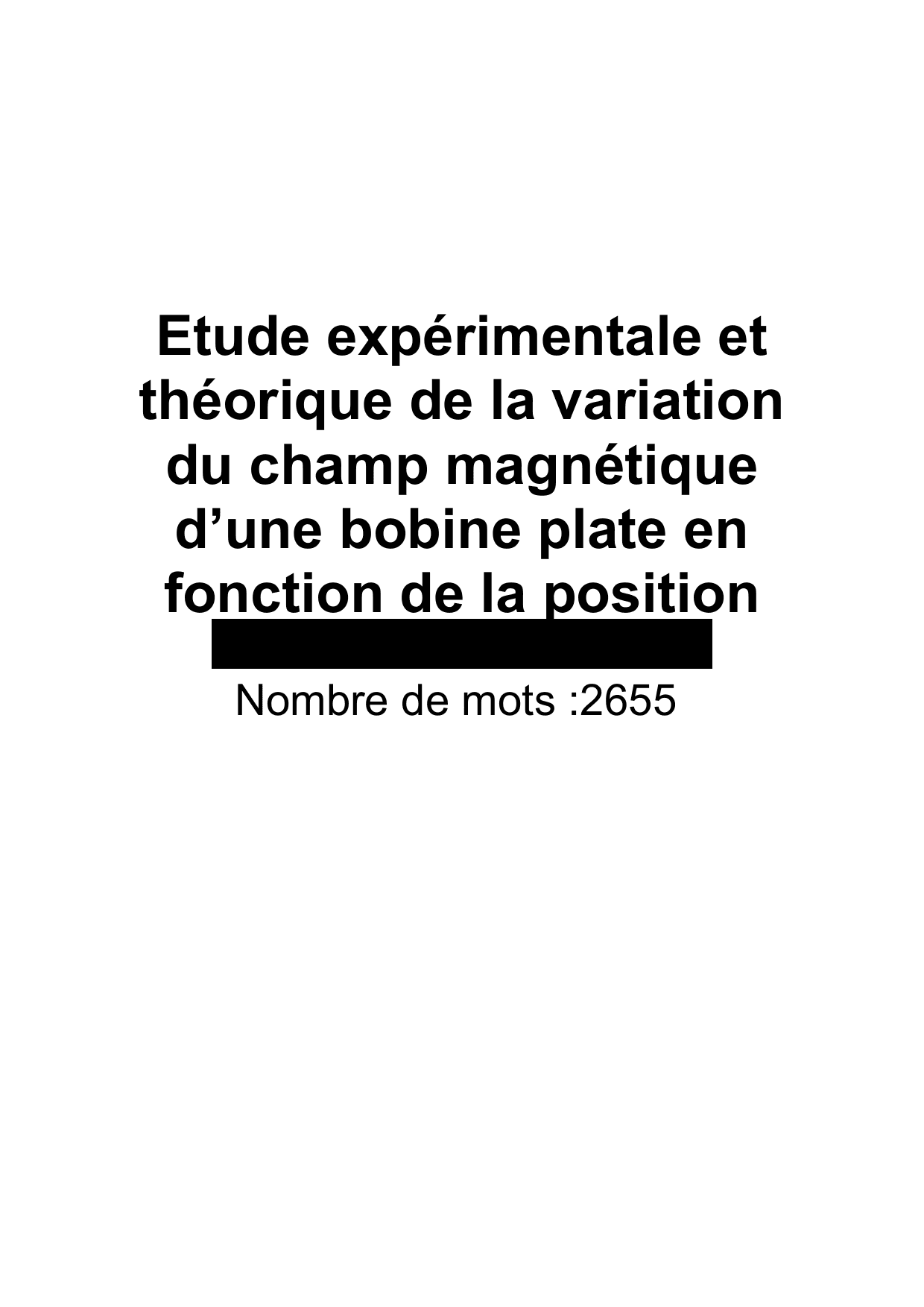 Comment l’intensité du champ magnétique (en mT) mesuré par un teslamètre varie en
fonction de la position d’une sonde (24,22,20,18,16,14,12,10,8,6,4,2,0 cm) le long de
l’axe d’une bobine plate parcourue par un courant constant ?