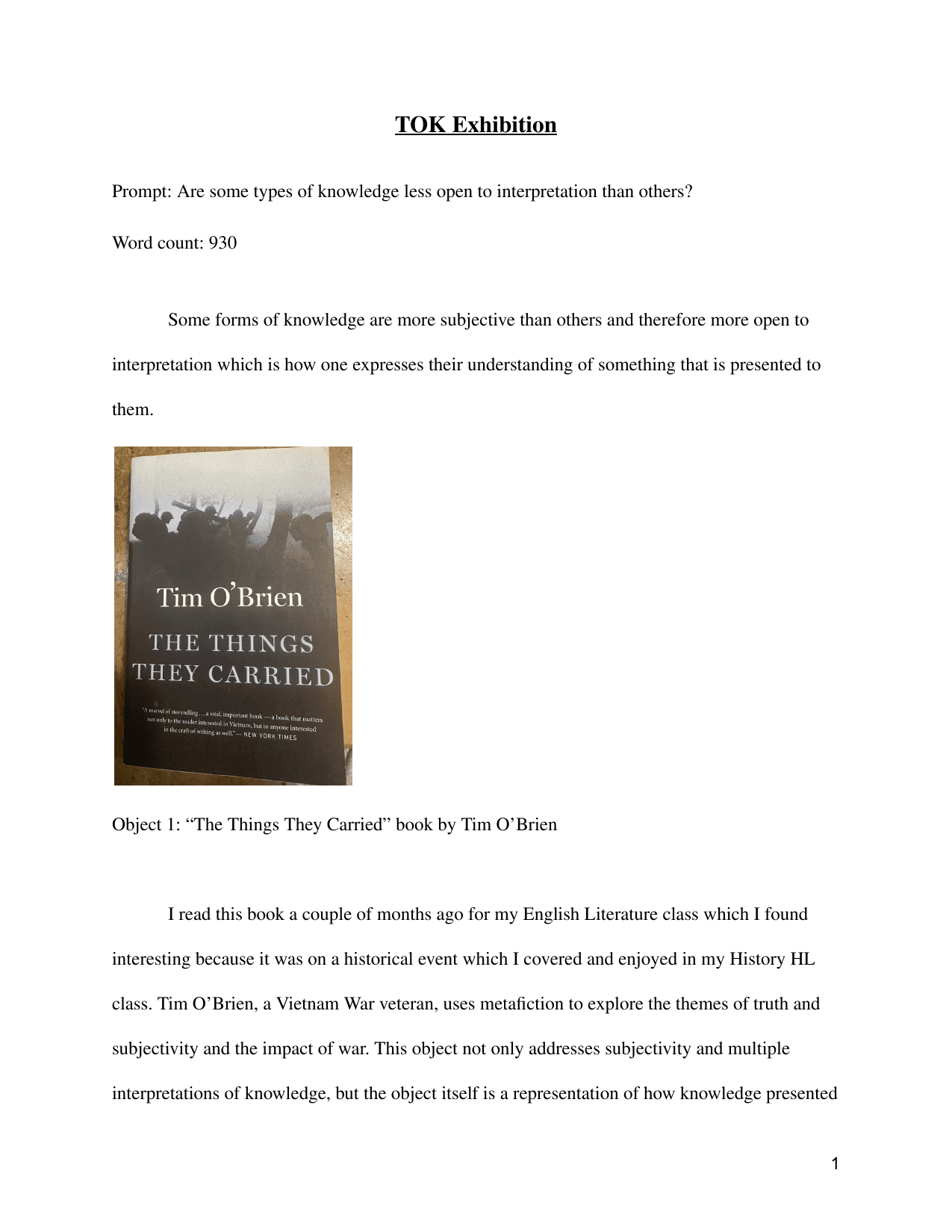 Coursework Exemplar