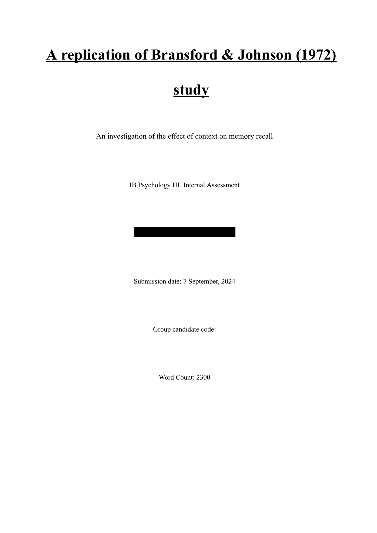 An investigation of the effect of context on memory recall