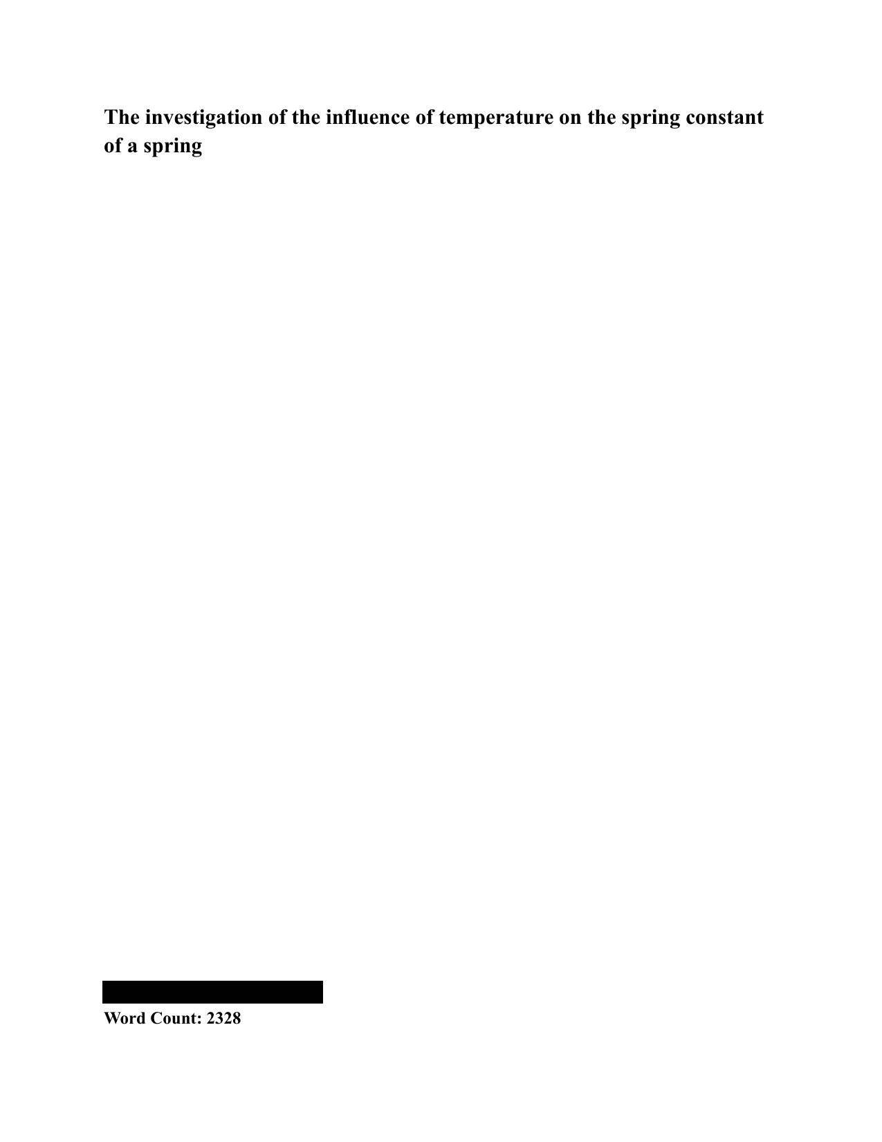 The investigation of the influence of temperature on the spring constant of a spring