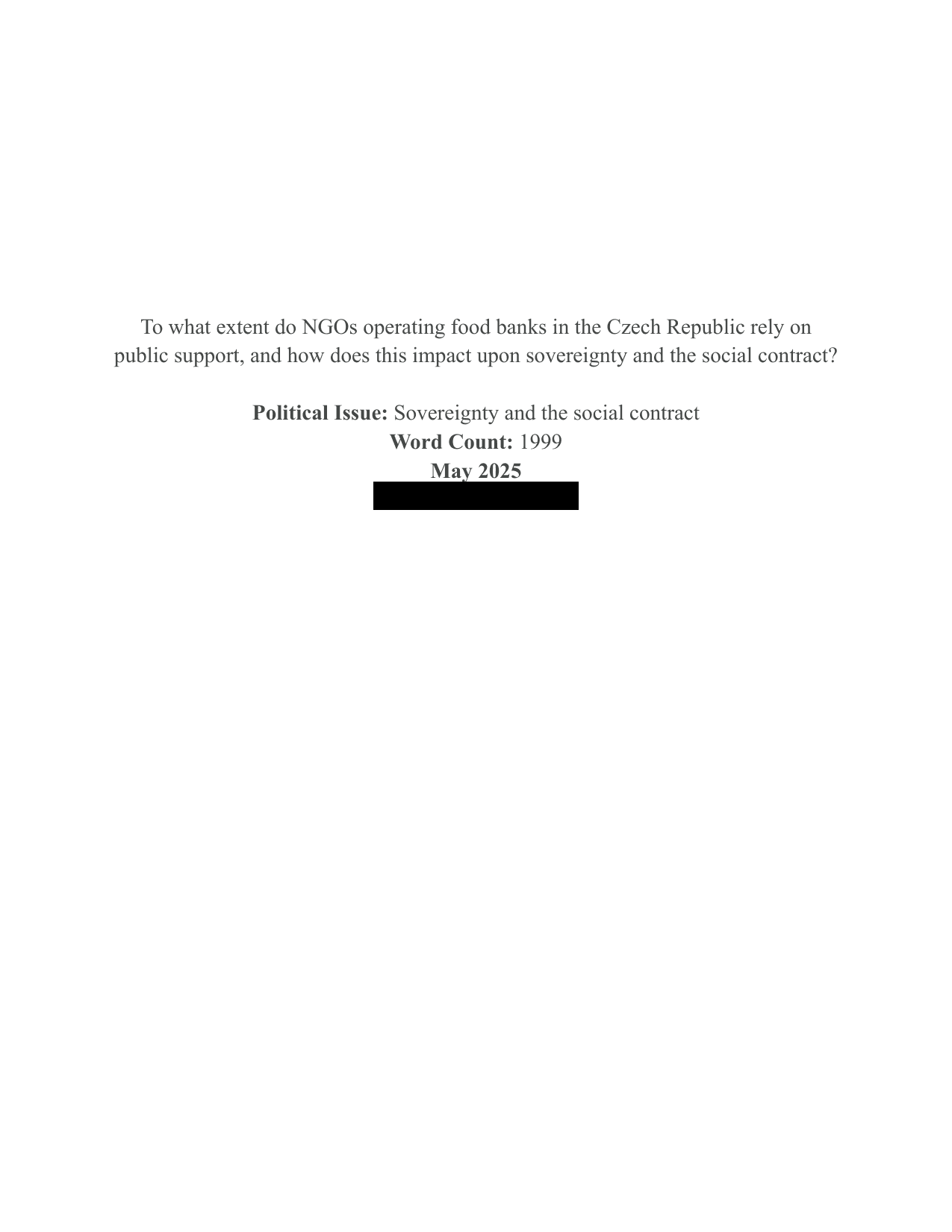 To what extent do NGOs operating food banks in the Czech Republic rely on public support, and how does this impact upon sovereignty and the social contract?