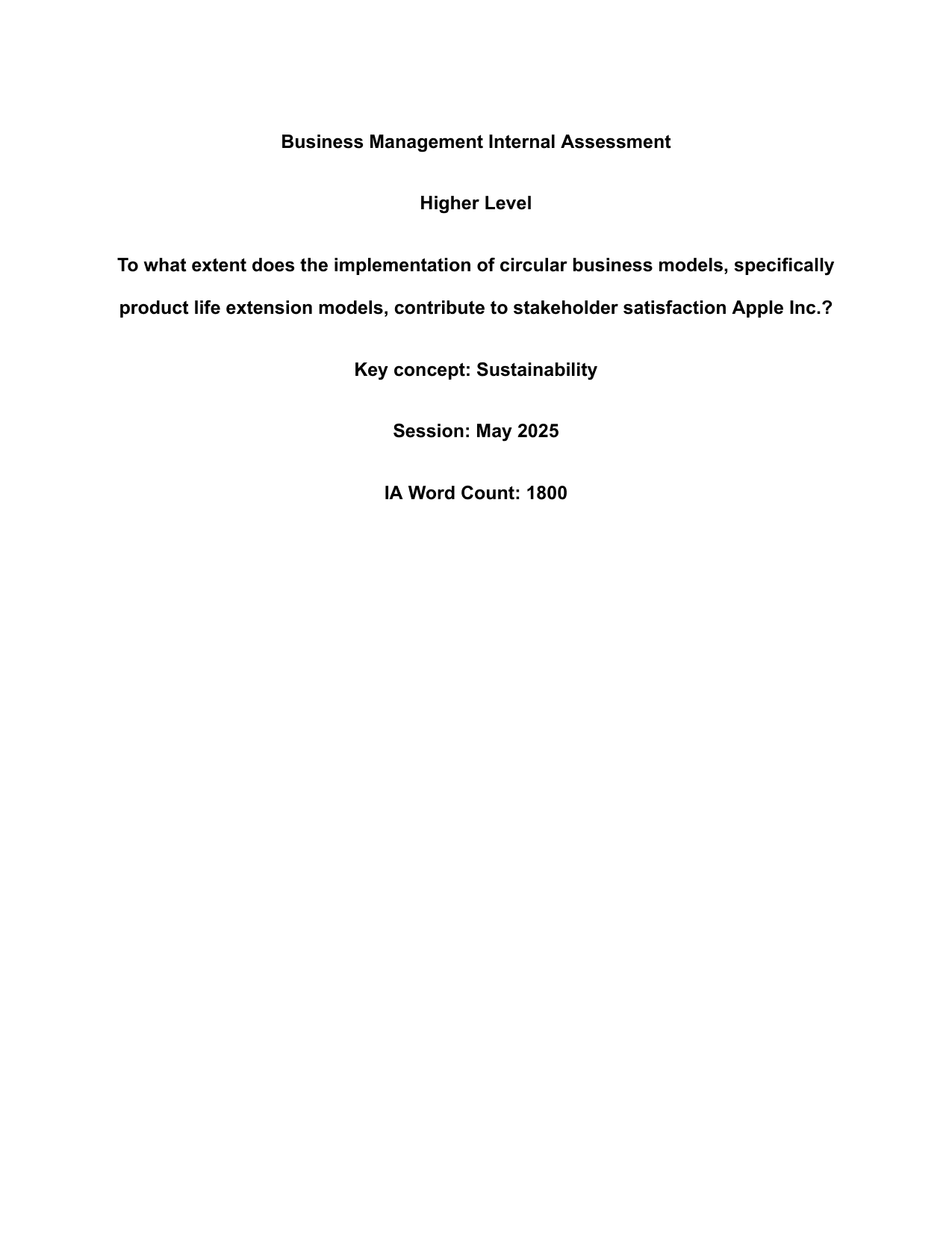 To what extent does the implementation of circular business models, specifically product life extension models, contribute to stakeholder satisfaction Apple Inc.?