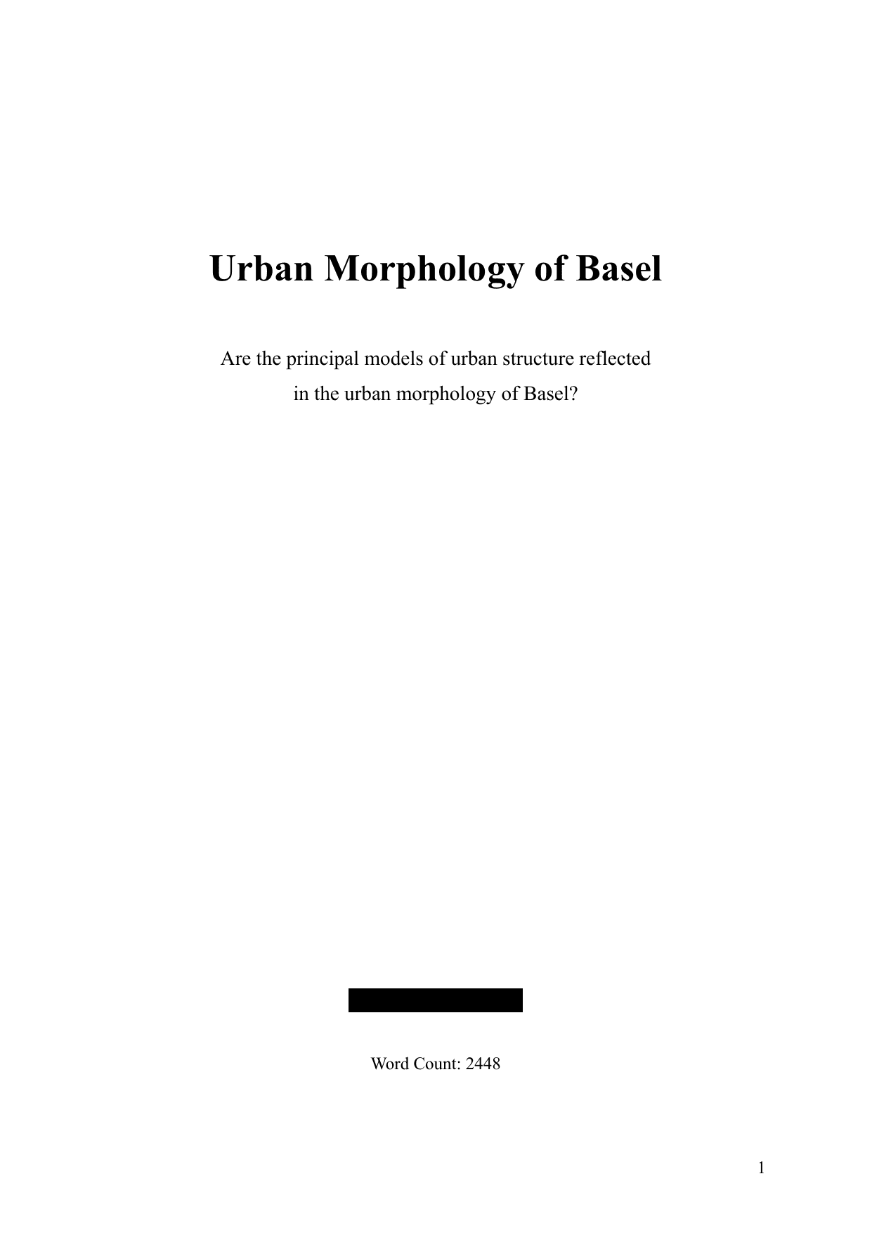 Are the principal models of urban structure reflected in the urban morphology of Basel?