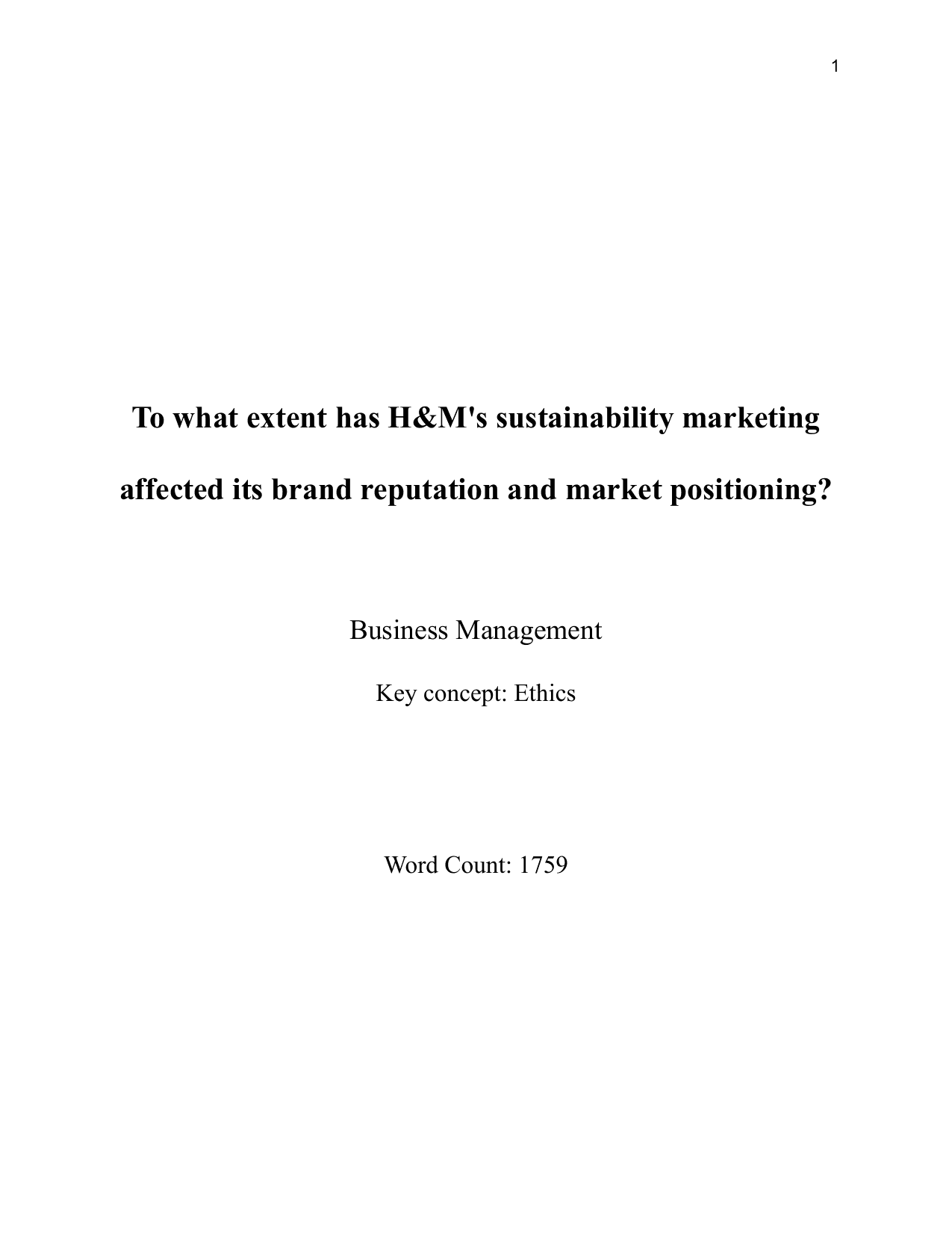 To what extent has H&M's sustainability marketing affected its brand reputation and market positioning?