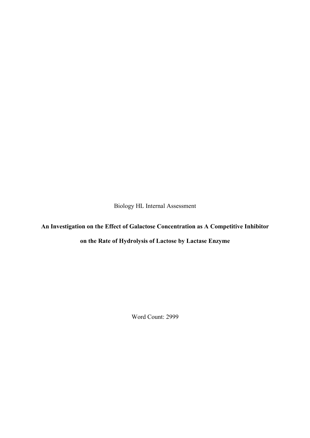 What effect does varying the concentration (0.1, 0.2, 0.3, 0.4, 0.5 mMol) of galactose as a competitive inhibitor have on the rate of lactose hydrolysis by lactase, measured by the amount of glucose produced (in mg/dL) using a glucometer after 90 minutes of heating in a 37℃ water bath? - Biology IA exemplar scored 7