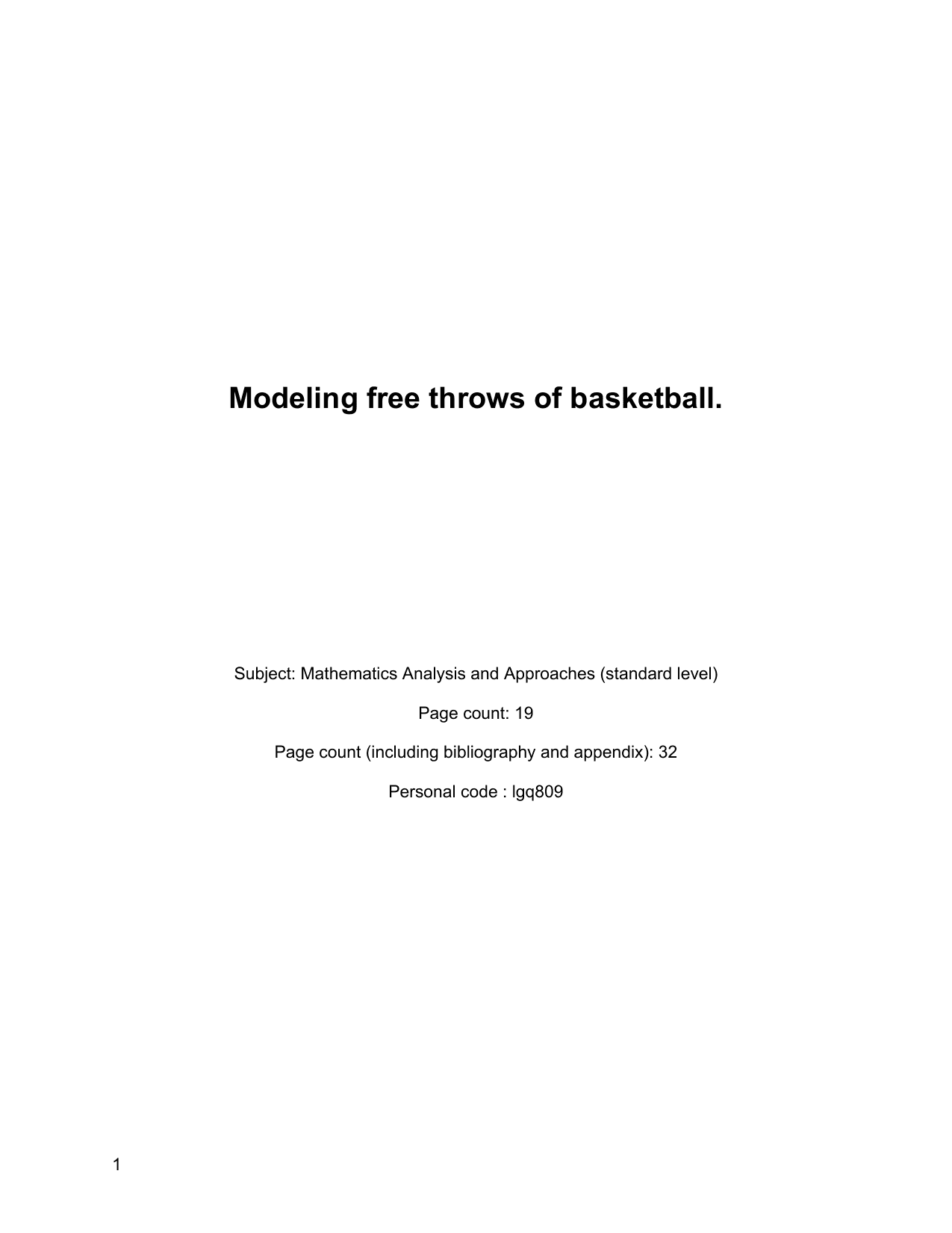Modeling free throws of basketball.