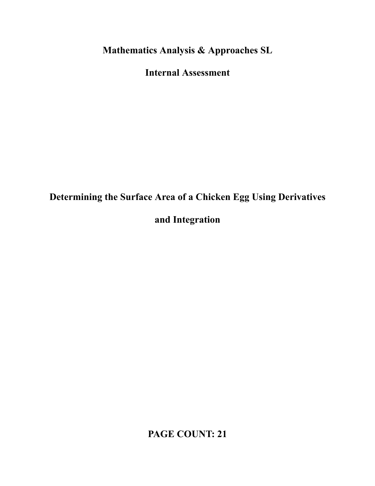 Determining the Surface Area of a Chicken Egg Using Derivatives and Integration