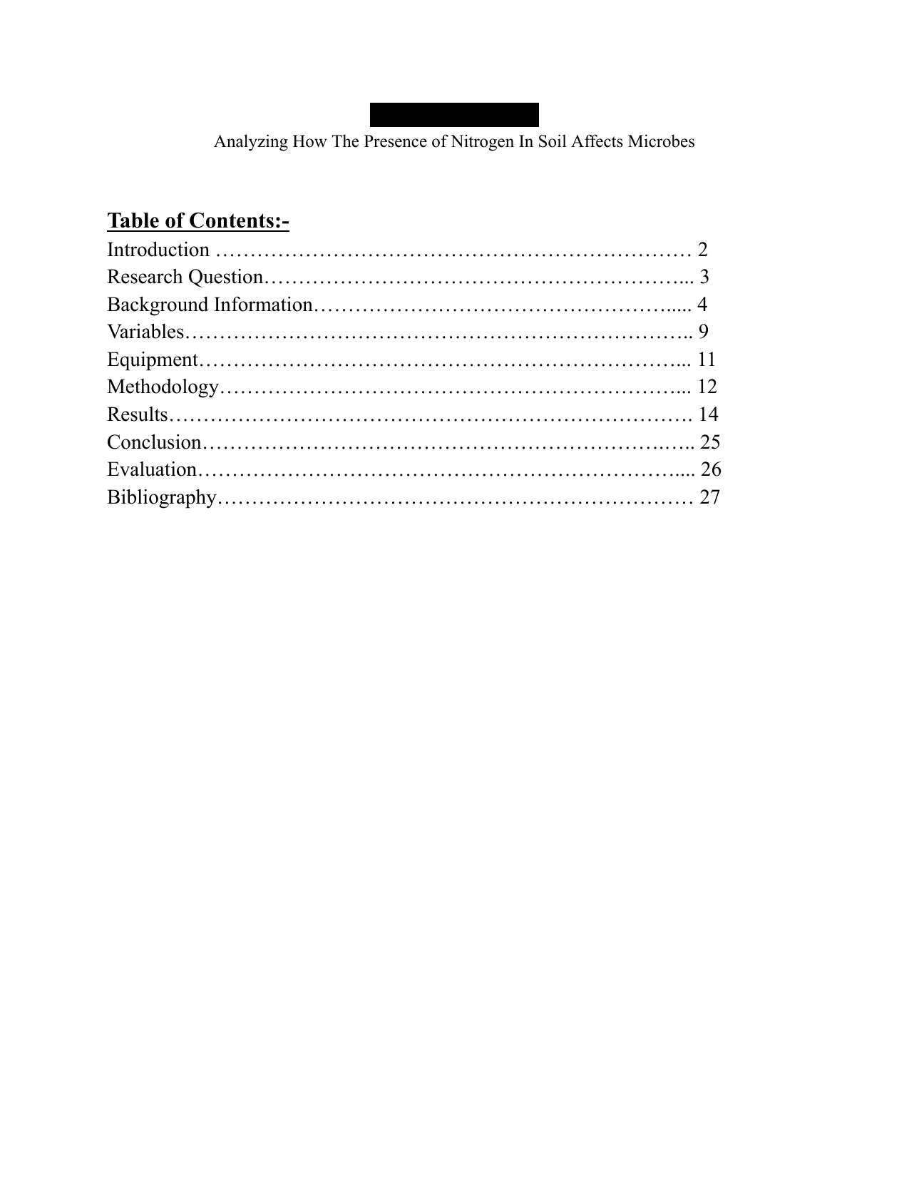 Analyzing How The Presence of Nitrogen In Soil Affects Microbes - Biology IA exemplar scored 3
