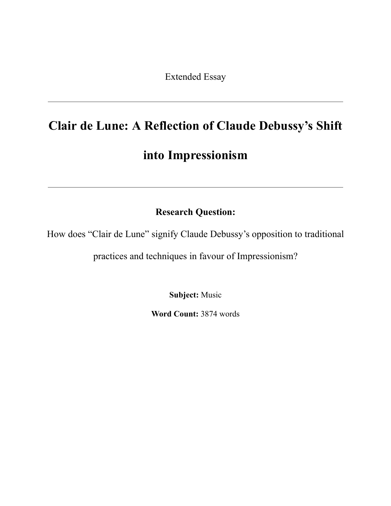 How does “Clair de Lune” signify Claude Debussy’s opposition to traditional practices and techniques in favour of Impressionism?