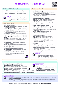IB English Lit HLE Cheatsheet