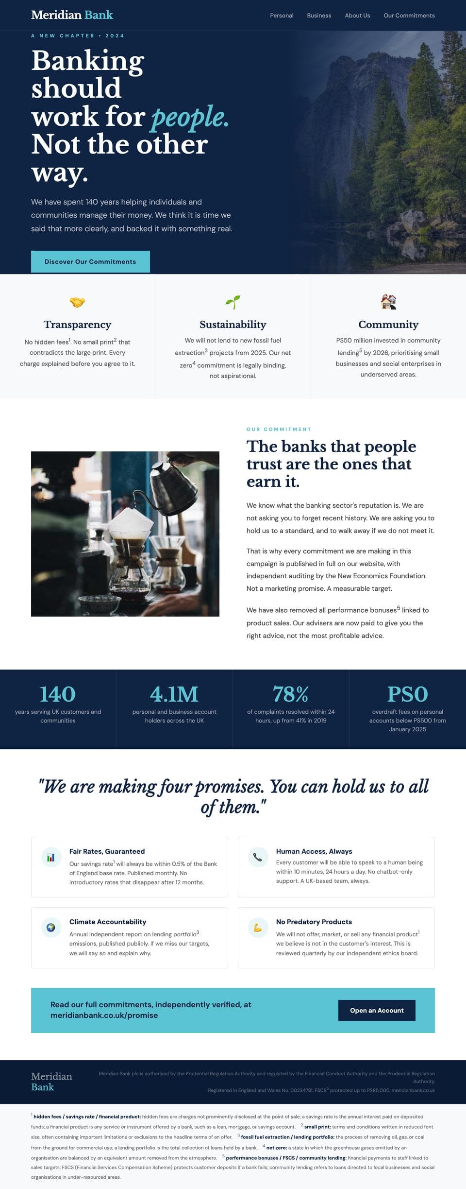 Meridian Bank rebrand campaign advertisement