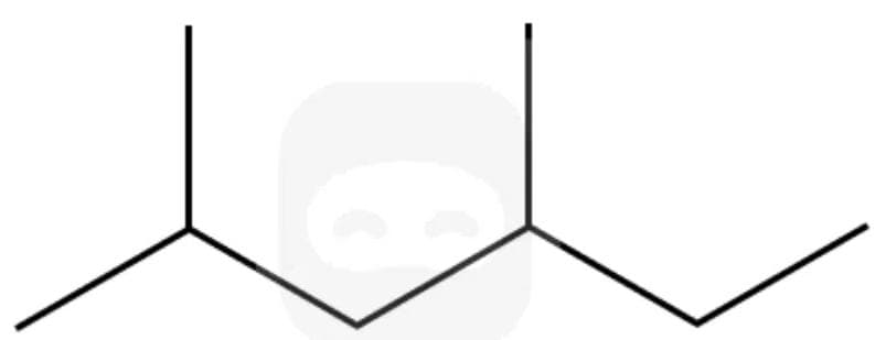 Skeletal structure of a branched alkane