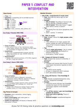 IB History Paper 1 - Conflict and Intervention