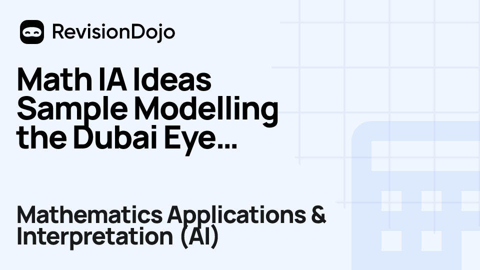 Math IA Ideas Sample Modelling the Dubai Eye Trig Modelling video thumbnail