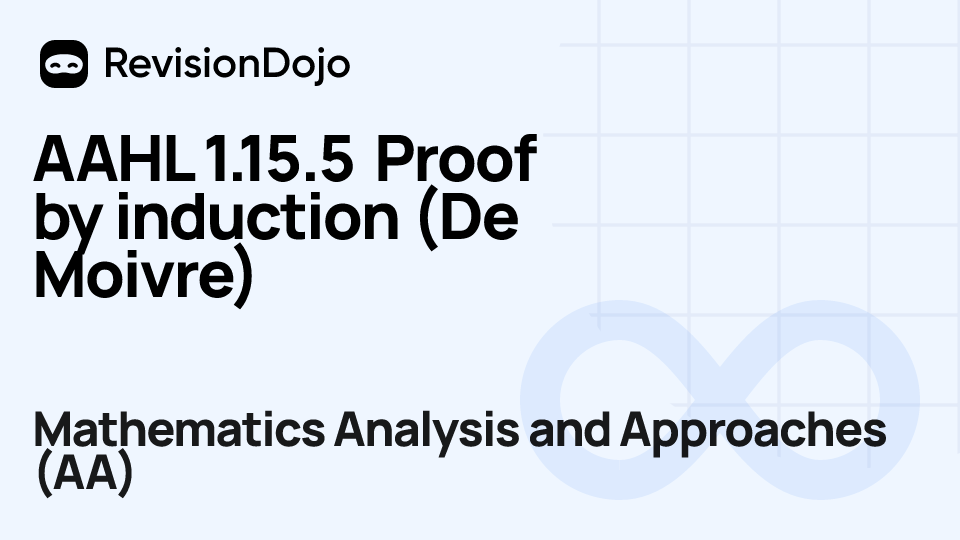 AAHL 1.15.5 Proof by induction (De Moivre) video thumbnail