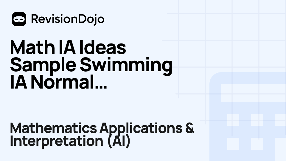 Math IA Ideas Sample Swimming IA Normal Distribution video thumbnail