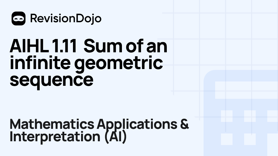 AIHL 1.11 Sum of an infinite geometric sequence video thumbnail
